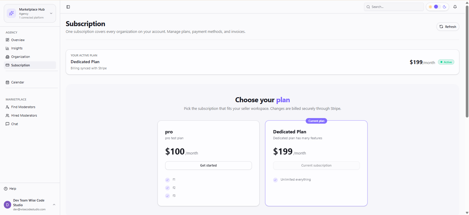 Subscription & billing