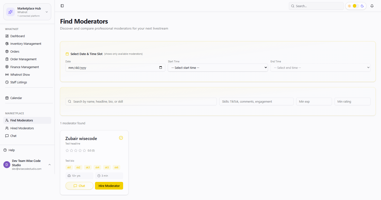 Hire moderators